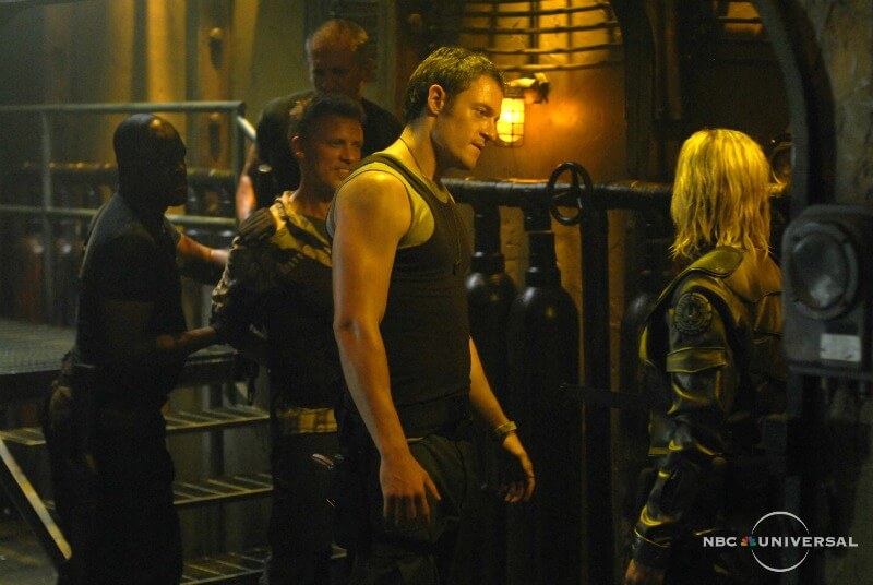 BATTLESTAR GALACTICA The Road Less Traveled 4x05 Tahmoh Penikett as Helo Katee Sackoff as Starbuck Syfy