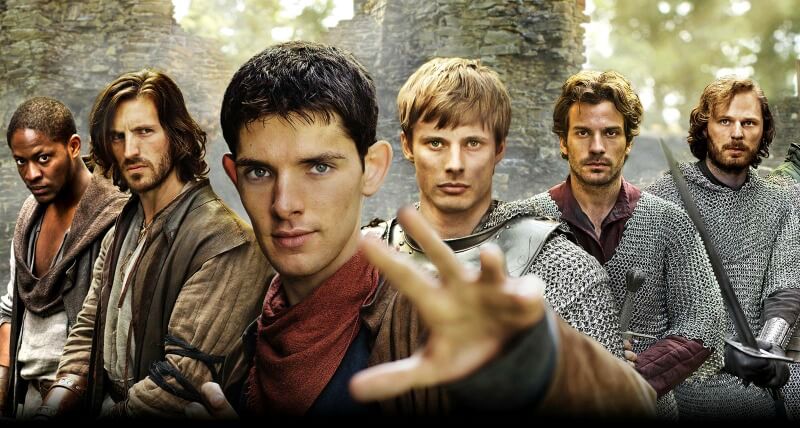 MERLIN Tomiwa Edun as Sir Elyan Eoin Macken as Sir Gwaine Colin Morgan as Merlin Bradley James as Arthur Santiago Cabrera as Lancelot Rupert Young as Sir Leon BBC