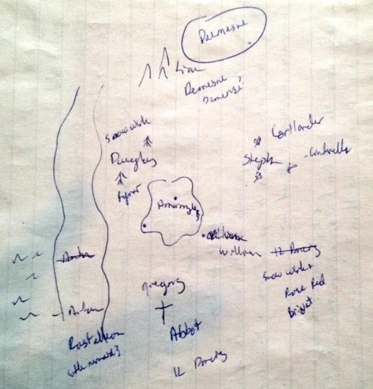 Princess Kingdoms map sketch Original sketch of the Princess Kingdoms map